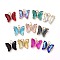 Brass Micro Pave Clear Cubic Zirconia Pendant, with Glass, Butterfly, Golden, Mixed Color, 15x19x4.5mm, Hole: 3.5mm