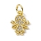 Brass Micro Pave Cubic Zirconia Charms, Cadmium Free & Lead Free, with Jump Rings, Girl Charms, Real 18K Gold Plated, 12.5x9x1.5mm, Hole: 3.4mm