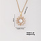 Shiny Sunflower Brass Micro Pave Cubic Zirconia Pendant Necklace for Women, Golden, 15.75 inch(400mm)
