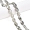 Natural Labradorite Beads Strands, Flat Oval, 14x10x5.5mm, Hole: 1.2mm, about 28pcs/strand, 15.55''(39.5cm)