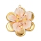 304 Stainless Steel and Acrylic and Plastic Pendants, Flower, 39.5x33.5x10.5mm, Hole: 1.8mm