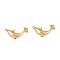Ocean Theme Brass Micro Pave Cubic Zirconia Pendants, Long-Lasting Plated, Nickel Free, Real 18K Gold Plated, Dolphin, 17x16x5mm, Hole: 1mm