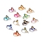 Transparent Acrylic Cabochons, Golden Metal Enlaced, Whale, Mixed Color, 8x11.5x3mm