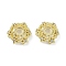 Brass Micro Pave Cubic Zirconia Beads Caps, Cadmium Free & Nickel Free & Lead Free, Flower, Real 14K Gold Plated, 12x11.5x5mm, Hole: 2mm