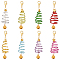 Aluminum Wire & Alloy Pendant Decoration, with Alloy Lobster Claw Clasps, Christmas Tree, Mixed Color, 55mm, 16pcs/set