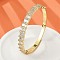 Brass Micro Pave Clear Cubic Zirconia Hinged Bangles for Women, Cadmium Free & Lead Free, Rack Plating, Long-Lasting Plated, Real 18K Gold Plated, 1/4 inch(0.75cm), Inner Diameter: 2x1/4 inch(4.95x6cm)