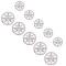 304 Stainless Steel Cabochons for Enamel, Flat Round with Eight Pointed Star, Stainless Steel Color, 12~18x2~2.5mm, 20pcs/box