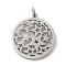 Non-Tarnish 304 Stainless Steel Pendants, with Jump Ring, Flat Round, Stainless Steel Color, Star, 33x29.5x2mm, Hole: 5.5mm