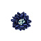 Non-Woven Fabric Flowers,  with Glitter Powder, for DIY Headbands Flower, Clothing, Shoes, Hats Accessories, Prussian Blue, 40x45x20mm