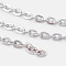 Iron Cable Chains, Unwelded, with Spool, Flat Oval, Lead Free and Nickel Free, Platinum, 3x2x0.6mm, about 328.08 Feet(100m)/roll