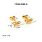 Elegant 304 Stainless Steel Bowknot Stud Earrings, Golden, 5.6x9.5mm