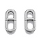 201 Stainless Steel Connector Charms, Oval, Stainless Steel Color, 24x11x2mm, Hole: 5x6mm & 5x9mm