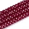 Lab Grown Red Corundum Beads Strands, Faceted, Rondelle, 8~8.5x5mm, Hole: 0.8mm, about 77pcs/strand, 15.35 inch(39cm)