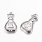 Non-Tarnish 201 Stainless Steel Pendants, Money Bag, Stainless Steel Color, 17x10x3mm, Hole: 1mm