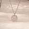 Stylish Stainless Steel Flat Round Axes Pendant Necklaces for Women Daily Wear, Stainless Steel Color, 17.72 inch(45cm)