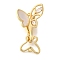 Brass Shell Fold Over Clasps, with Micro Pave Clear Cubic Zirconia, Cadmium Free & Nickel Free & Lead Free, Butterfly, Real 18K Gold Plated, 31mm