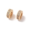 Brass Micro Pave Clear Cubic Zirconia Beads, Nickel Free, Flat Round, Golden, 7x2.5mm, Hole: 0.7mm
