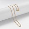 Brass Chain Necklaces, Curb Chain, with Lobster Clasps, Golden, 16.8 inch