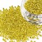 Yellow 11/0 Grade A Round Transparent Glass Seed Beads, Silver Lined Round Hole, 2x1.5mm, Hole: 0.3mm, about 3300pcs/50g
