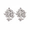 Non-Tarnish 201 Stainless Steel Link Connectors, Textured, Laser Cut, Tree of Life, Stainless Steel Color, 22.5x17x1mm, Hole: 1.6mm