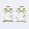 316 Stainless Steel Micro Pave Cubic Zirconia Links connectors, Owl, Clear, Golden, 17x11x2mm, Hole: 2.5x3mm