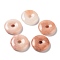 Natural Pink Aventurine China Safety Buckle Pendants, Donut/Pi Disc Charms, 25x6mm, Hole: 5mm