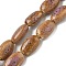 Handmade Porcelain Beads Strands, Oval, Flamingo, 17~17.5x7~11mm, Hole: 1.4mm, about 22pcs/strand, 14.76~15.04''(37.5~38.2cm)