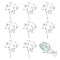 Brass Rhinestone Cabochon Settings, Branch, Silver, 49~55x23~47x7~17mm