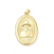 Brass Pendants, Oval with Human Charms, Long-Lasting Plated, Lead Free & Cadmium Free, Rack Plating, Real 18K Gold Plated, 30.5x20x5.5mm, Hole: 4x2.5mm
