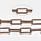 Unwelded Iron Paperclip Chains, Drawn Elongated Cable Chains, with Spool, Red Copper, 14x6x1.4mm, about 82.02 Feet(25m)/roll