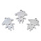 Non-Tarnish 201 Stainless Steel Pendants, Laser Cut, Girl Silhouette Charm, Stainless Steel Color, 17x13.5x1mm, Hole: 1.4mm
