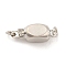 Rack Plating Brass Box Clasps, Rectangle, Long-Lasting Plated, 1-Strand, 2-Hole, Platinum, 15x5x5mm