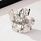 Flower Alloy Finger Rings, Platinum, Inner Diameter: 18mm
