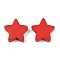 Spray Painted Wood Beads, Star, Red, 18.5x19x6mm, Hole: 2.5mm