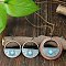 Bohemian Alloy & Wood Pendant Necklaces & Dangle Earrings Sets, Red Copper, Half Round, 61x40mm