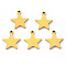 PVD Vacuum Plating 304 Stainless Steel Charms, Laser Cut, Star, Real 18K Gold Plated, 12x11x1mm, Hole: 1.2mm