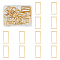 50Pcs 201 Stainless Steel Linking Rings, Rectangle, Golden, 21x10x1mm
