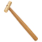 Brass Ball Hammer, with Wooden Handle, for Jewelry Craft Making, Golden, 22.3x5x1.8cm