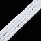 Opaque Solid Color Glass Beads Strands, Rectangle, White, 4~5x2~3x2~3mm, Hole: 0.9mm, about 93~103pcs/strand, 17.32 inch~19.09 inch(44~48.5cm)