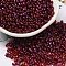 Spray Painted Glass Seed Beads, Peanut, Dark Red, 4~5x2~2.5x2~2.5mm, Hole: 0.8~0.9mm, about 8500pcs/pound