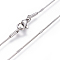 Non-Tarnish 304 Stainless Steel Snake Chain Necklaces, with Lobster Claw Clasps, Stainless Steel Color, 19.7 inch(50cm)x1~1.2mm