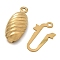 304 Stainless Steel Box Clasps, Oval, Real 18K Gold Plated, 14.5x21x4.5mm, Hole: 1.2mm