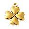 Tibetan Style Alloy Pendant, Clover, Cadmium Free & Lead Free, Antique Golden, 21x17.5x2.5mm, Hole: 1.5mm