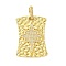 Brass Micro Pave Cubic Zirconia Pendants, Cadmium Free & Nickel Free & Lead Free, Rectangle with Star, with Jump Ring, Real 18K Gold Plated, 33x24x2mm, Hole: 8x4mm
