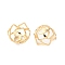 Brass Bead Caps, Cadmium Free & Nickel Free & Lead Free, Multi-Petal Flower, Real 18K Gold Plated, 10.5x10x6mm, Hole: 3x4mm