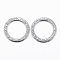 Tarnish Resistant 304 Stainless Steel Linking Rings, Round Ring, Bumpy, Stainless Steel Color, 15x1mm, about 11mm inner diameter