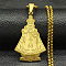201 Stainless Steel Saint Benedict Medal Pendant Necklaces, Golden, 23.39 inch(59.4cm)
