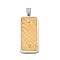 304 Stainless Steel Pendants, Rectangle Charms, Ion Plating(IP), Golden & Stainless Steel Color, 44x19x4.5mm, Hole: 7x4.5mm