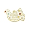 Alloy Enamel Pendants, Golden, Dove of Peace Charm, Word Protect Kids Not Guns, 19.5x30x1.5mm, Hole: 1.8mm