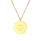 Constellation Libra Stainless Steel Pendant Necklaces for Women, Real 18K Gold Plated, 17.72 inch(45cm)